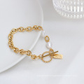 Shangjie OEM Joyas Fashion Femmes Bracelets en acier inoxydable 18K Bracelets de perles d&#39;eau douce d&#39;or 18k Bracelets